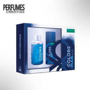 ESTUCHE BENETTON COLORS BLUE 2 PZAS CABALLERO AGUA DE TOACADOR 100 ML/ DESODORANTE 150 ML
